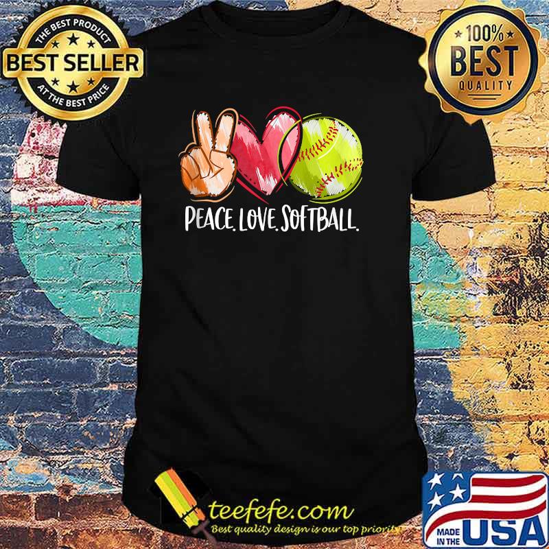 Peace Love Softball Heart T-Shirt