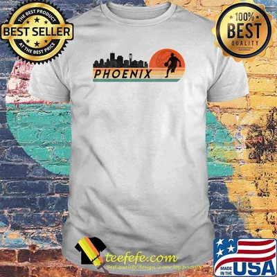 Phoenix AZ Cityscape Retro Sun Basketball Fans Shirt