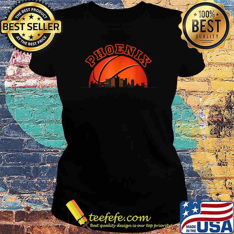Phoenix AZ Cityscape Retro Sun Basketball Shirt Ladies tee Phoenix AZ Cityscape Retro Sun Basketball Shirt Ladies tee