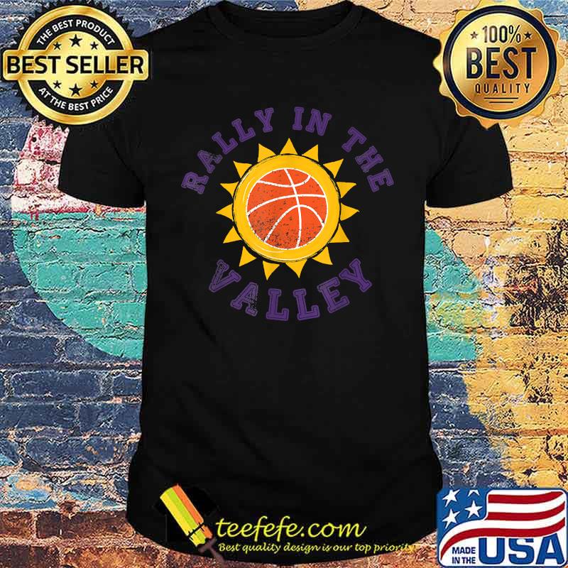 Rally In The Valley Phoenix Flaming Basketball Retro Sunset Shirt