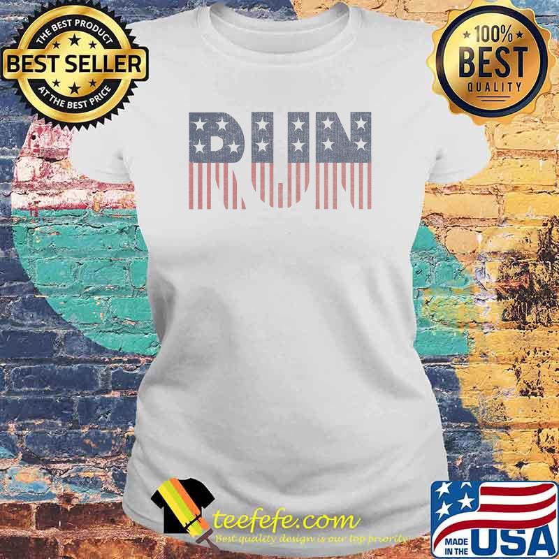 Run American Flag Shirt Laides tee Run American Flag Shirt Laides tee