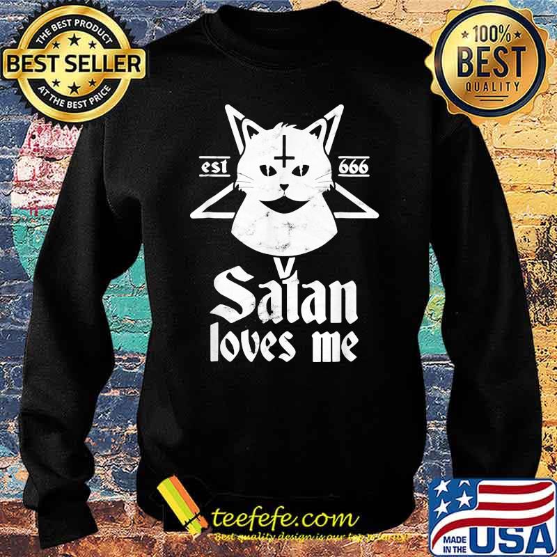 Satan loves me est 666 cats Sweater Satan loves me est 666 cats Sweater
