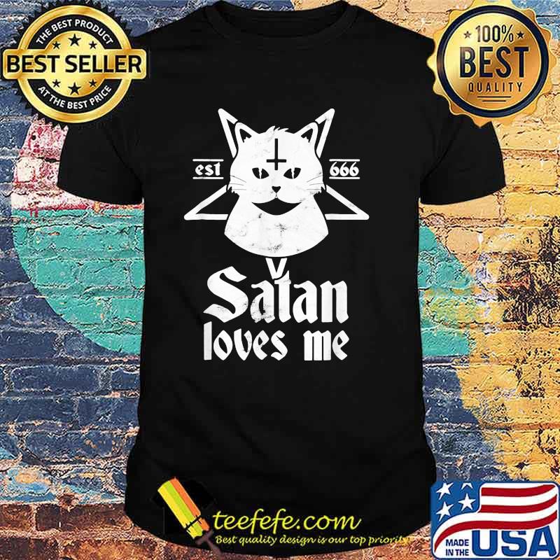 Satan loves me est 666 cats shirt