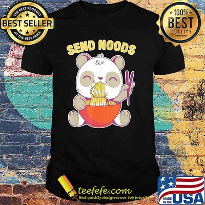 Send noods panda eat noodle shirt