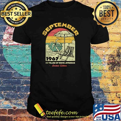 September 1967 54 Years of Being Awesome Birthday Vintage T-Shirt