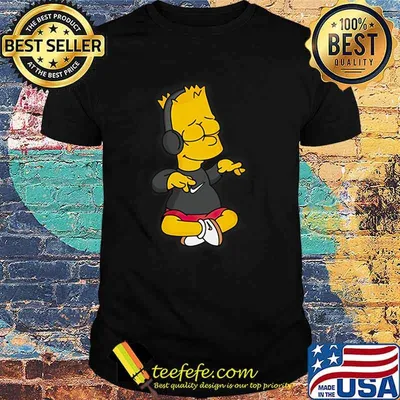 Simpsons Bart Simpson Listening To Music Shirt