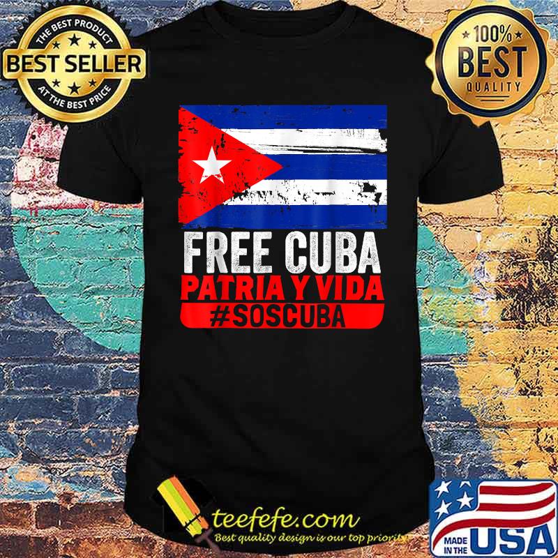SOS Cuba Cuba Flagn Free Cuba Libre 2021 T-Shirt