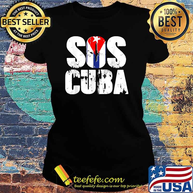 SOS Cuba Cuban Flag Libre T-Shirt Ladies tee SOS Cuba Cuban Flag Libre T-Shirt Ladies tee