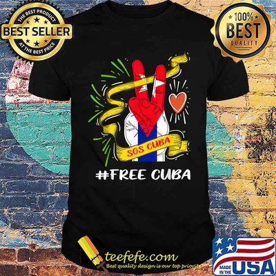 Sos Cuba Flag Free Cuban Protest Vintage T-Shirt