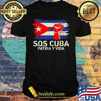 SOS Cuba Patria Y Vida Flag T-Shirt