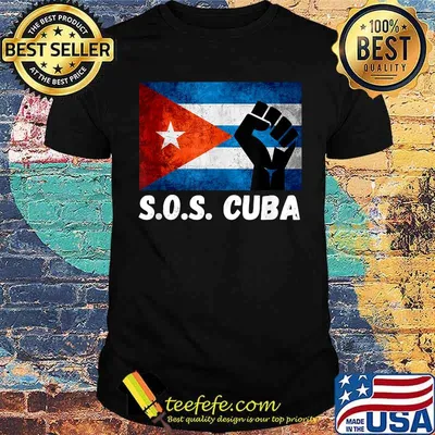 SOS Cuba S.O.S. Cuban Flag With Fist Free Cuba T-Shirt