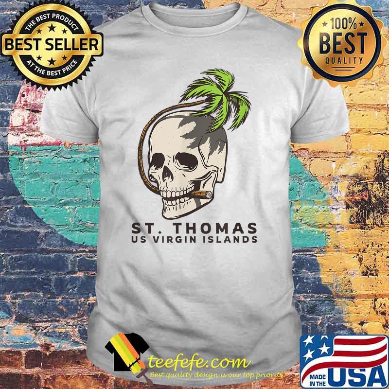 St. Thomas USVI Palm Fronds Skull Shirt