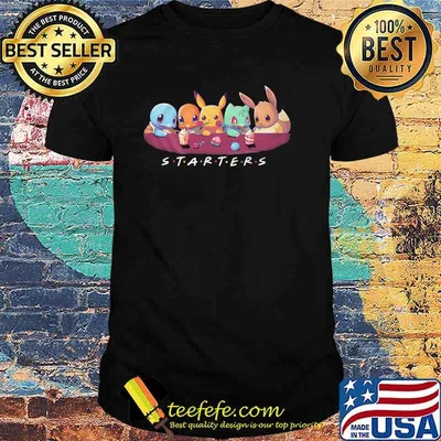Starters pokemon cartoon shirt