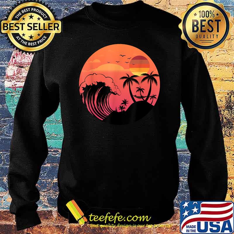 Summer Ocean Palm Trees Retro Vintage Beach Surf Sunset Shirt Sweater Summer Ocean Palm Trees Retro Vintage Beach Surf Sunset Shirt Sweater