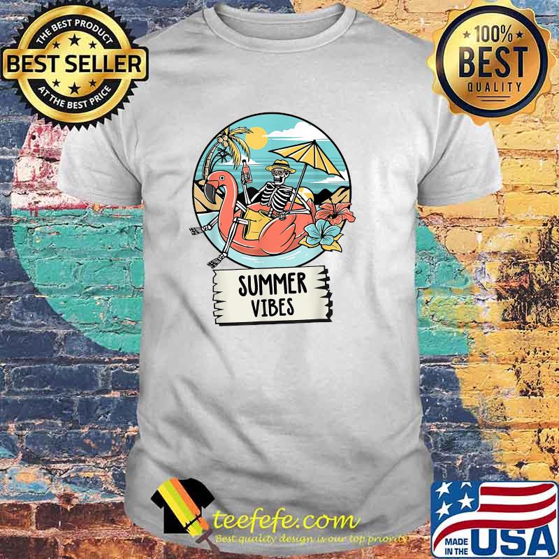 Summer Vibes Skull Skeleton Beach T-Shirt