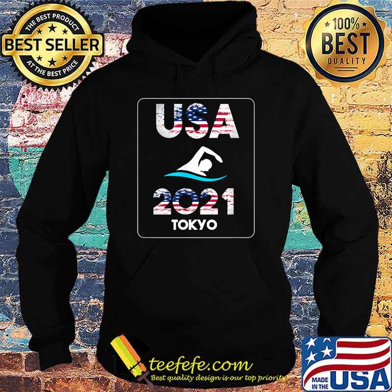 Swimming American Flag - Tokyo Olympic 2021 for USA-Team T-Shirt Hoodie Swimming American Flag - Tokyo Olympic 2021 for USA-Team T-Shirt Hoodie