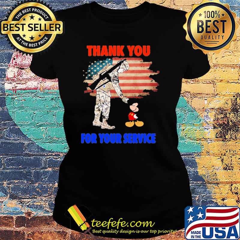 Thank you for your service veteran and mickey american flag s Ladies tee Thank you for your service veteran and mickey american flag s Ladies tee