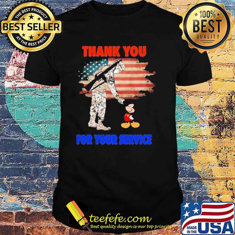 Thank you for your service veteran and mickey american flag shirt