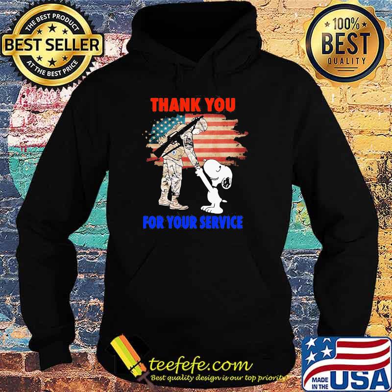 Thank You For Your Servive Veteran And Snoopy American Flag Shirt Hoodie Thank You For Your Servive Veteran And Snoopy American Flag Shirt Hoodie