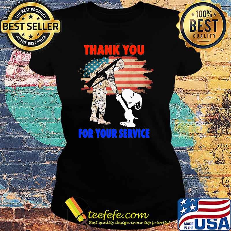 Thank You For Your Servive Veteran And Snoopy American Flag Shirt Ladies tee Thank You For Your Servive Veteran And Snoopy American Flag Shirt Ladies tee
