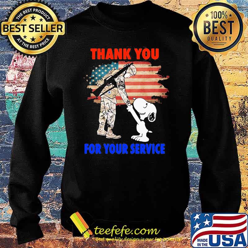 Thank You For Your Servive Veteran And Snoopy American Flag Shirt Sweater Thank You For Your Servive Veteran And Snoopy American Flag Shirt Sweater