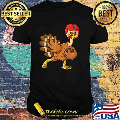 Thanksgiving Turkey Football Player Trophy Award Pose T-Shirt