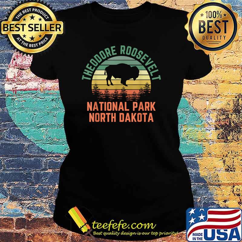 Theodore Roosevelt National Park North Dakota Buffalo Vintage T-Shirt Ladies tee Theodore Roosevelt National Park North Dakota Buffalo Vintage T-Shirt Ladies tee