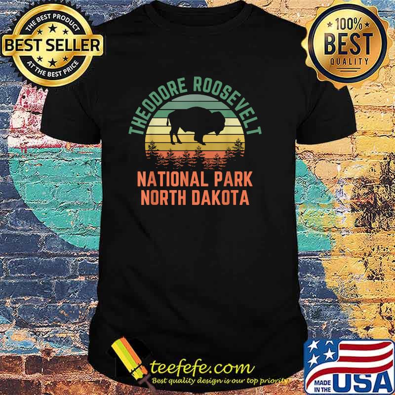 Theodore Roosevelt National Park North Dakota Buffalo Vintage T-Shirt