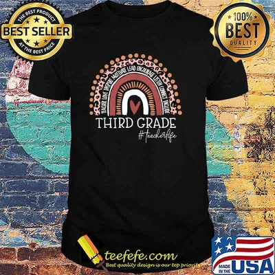 Third Grade Teacher Leopard Rainbow 3rd Grade Teacher Life T-Shirt