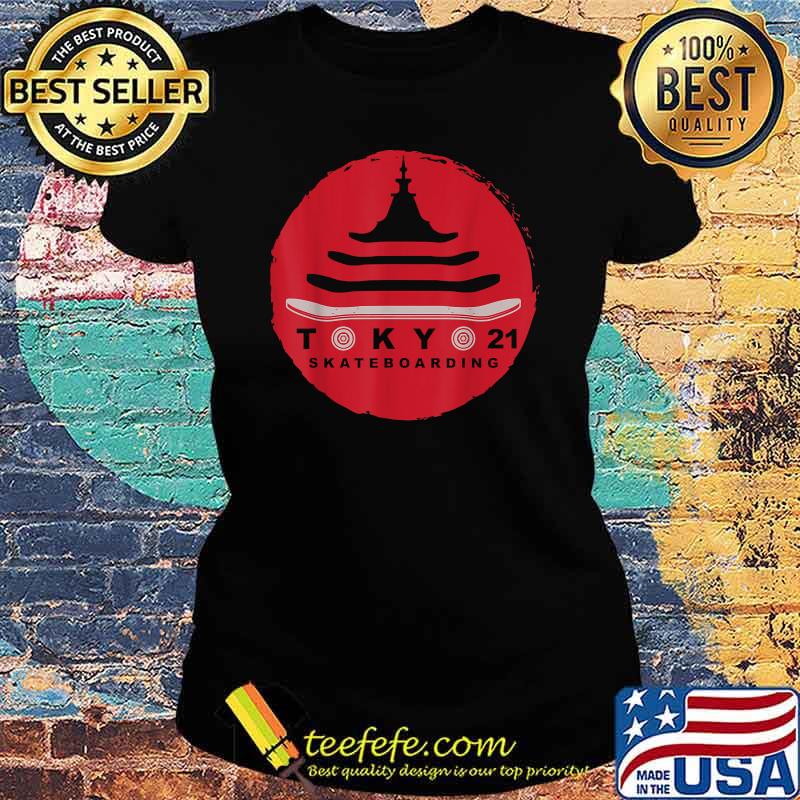 Tokyo Japan Skateboarding Japan Flag Shirt Ladies tee Tokyo Japan Skateboarding Japan Flag Shirt Ladies tee
