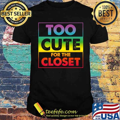 Too Cute For The Closet Proud Gay Lesbian LGBT Rainbow Pride T-Shirt