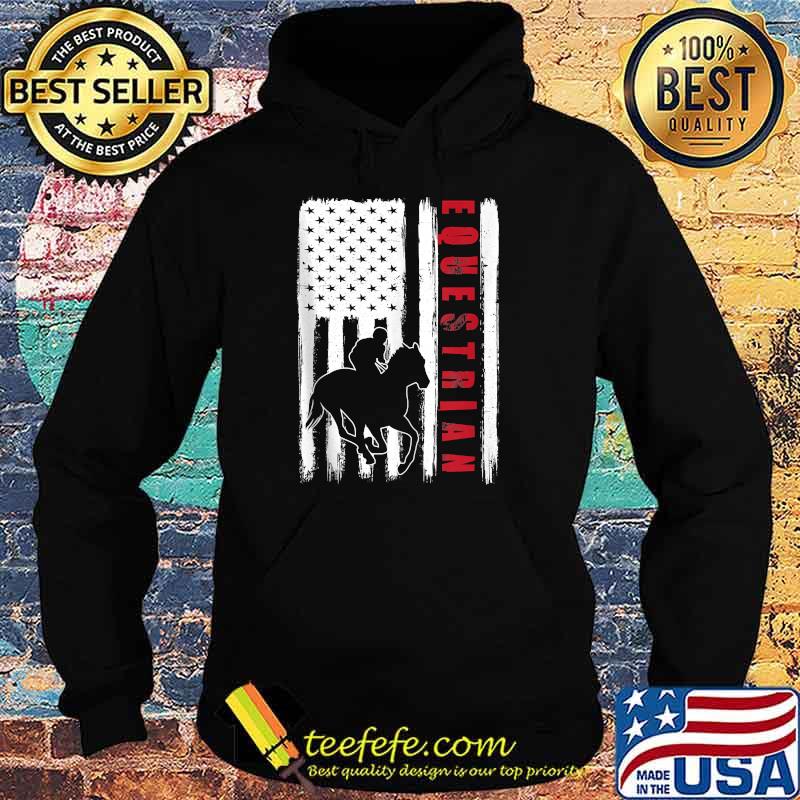 USA Equestrian American flag Horses rider T-Shirt Hoodie USA Equestrian American flag Horses rider T-Shirt Hoodie