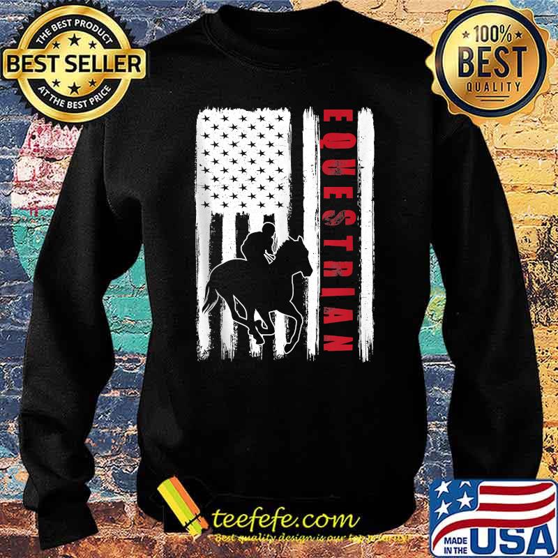 USA Equestrian American flag Horses rider T-Shirt Sweater USA Equestrian American flag Horses rider T-Shirt Sweater