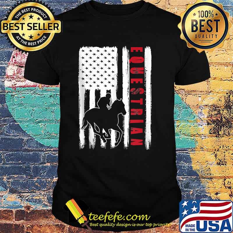 USA Equestrian American flag Horses rider T-Shirt USA Equestrian American flag Horses rider T-Shirt
