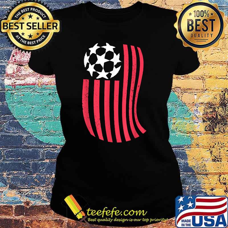 USA Flag with Soccer ball T-Shirt Ladies tee USA Flag with Soccer ball T-Shirt Ladies tee