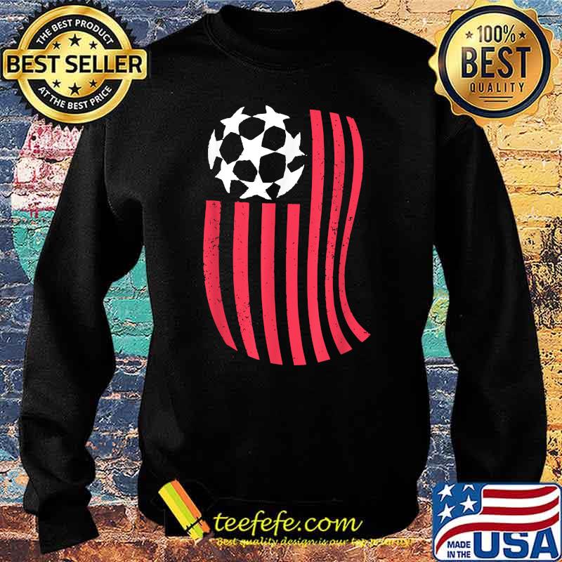 USA Flag with Soccer ball T-Shirt Sweater USA Flag with Soccer ball T-Shirt Sweater