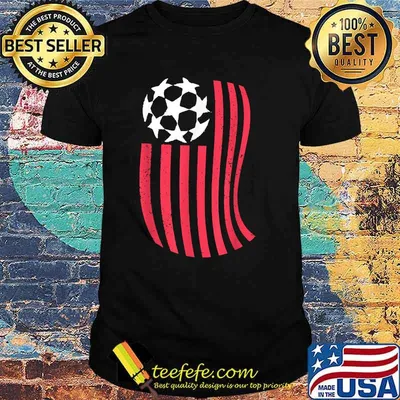 USA Flag with Soccer ball  T-Shirt