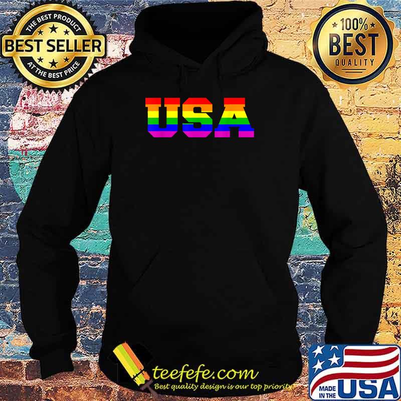 USA gay pride rainbow T-Shirt Hoodie USA gay pride rainbow T-Shirt Hoodie