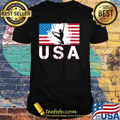 USA Gymnastics American flag T-Shirt