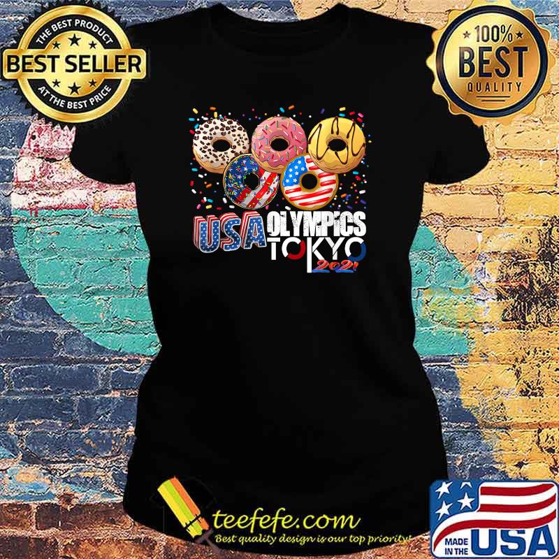 USA Olympics Tokyo 2021 Donuts In The Shape Of The Olympic Symbol T-Shirt Ladies tee USA Olympics Tokyo 2021 Donuts In The Shape Of The Olympic Symbol T-Shirt Ladies tee