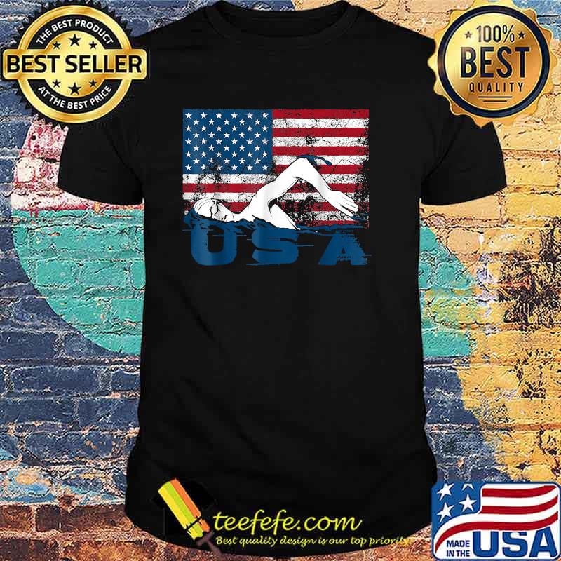 USA Swimming Team Sport 2021 US Swim Aquatic Sport Athlete Flag T-Shirt