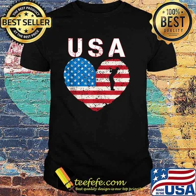 USA team American flag heart US golfer T-Shirt