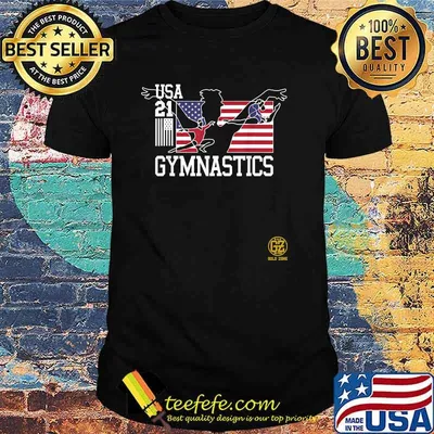 USA Tokyo Gymnastics 2021 Summer Games Flag Gold Zone T-Shirt