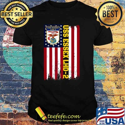 USS Essex LHD-2 Amphibious Assault Ship Veteran Day USA Flag Premium Shirt