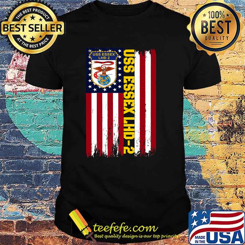 USS Essex LHD-2 Amphibious Assault Ship Veteran Day USA Flag Premium Shirt