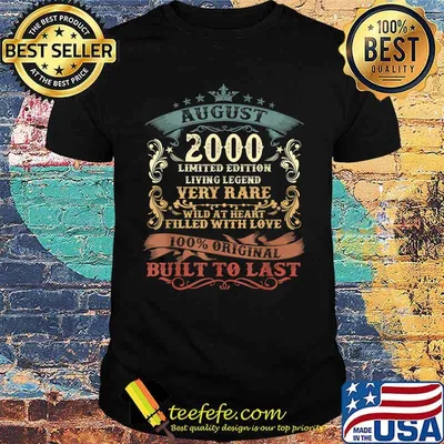 Vintage 21 Years Old August 2000 Built To Last Shirt