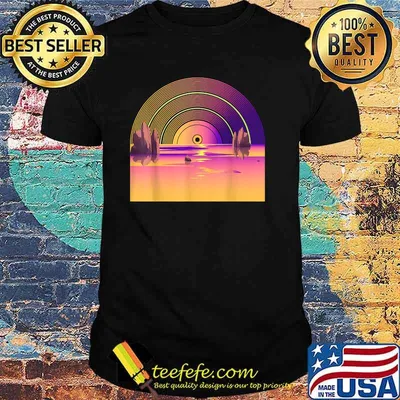Vinyl LP Music Record Sunset Vintage Retro Disco Music Shirt