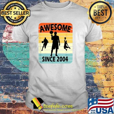 17th Birthday Basketball Awesome Since 2004 Age 17 T-Shirt