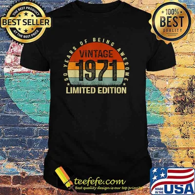 50 Years of Being Awesome Vintage 1971 50 Years Old 50th Birthday T-Shirt