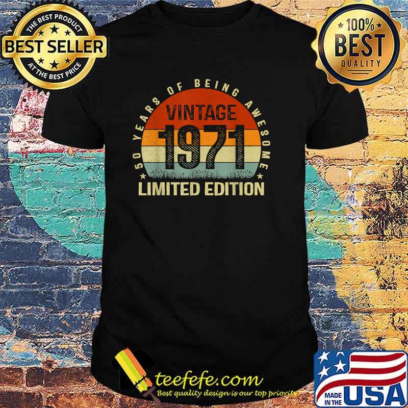 50 Years of Being Awesome Vintage 1971 50 Years Old 50th Birthday T-Shirt